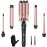Curling Wand Set, Curling Iron Interchangeable 3 Barrel Wand Curler with Ceramic Tourmaline Professional 5 in 1 Wand Curling Iron,for Women with Curler and Waver