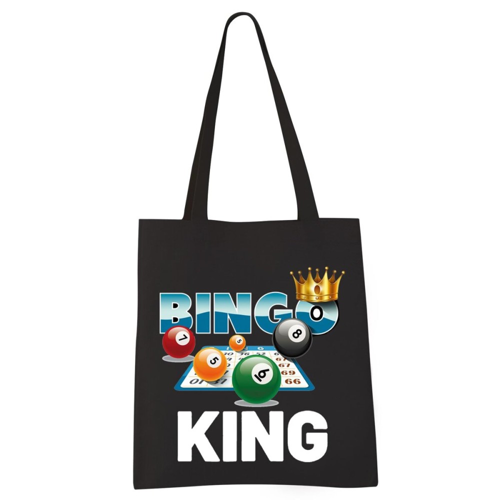 VAMSII Bingo King Tote Bag Bingo Gifts for Men Bingo Player Bingo Lovers Gifts Accessories Bag Canvas (Bingo King tote)