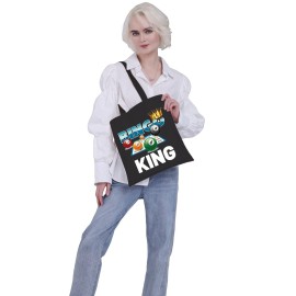 VAMSII Bingo King Tote Bag Bingo Gifts for Men Bingo Player Bingo Lovers Gifts Accessories Bag Canvas (Bingo King tote)