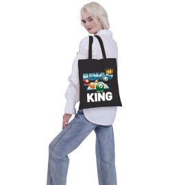 VAMSII Bingo King Tote Bag Bingo Gifts for Men Bingo Player Bingo Lovers Gifts Accessories Bag Canvas (Bingo King tote)
