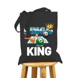 VAMSII Bingo King Tote Bag Bingo Gifts for Men Bingo Player Bingo Lovers Gifts Accessories Bag Canvas (Bingo King tote)