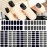 Black Glitter Street Nail Strips - Full Nail Wraps Self-Adhesive Decal Strips (8 Sheets 128 Pieces)
