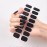 Black Glitter Street Nail Strips - Full Nail Wraps Self-Adhesive Decal Strips (8 Sheets 128 Pieces)