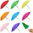 Eccliy 12 Pcs Mini Umbrella 11.8 Inch Colorful Tiny Plant Umbrella Adjustable Beach Sunny Rainy 1:6 Scale Doll Toys Cute Parasol for Photography Prop Supplies Home Decorations, 8 Colors (Classic Color