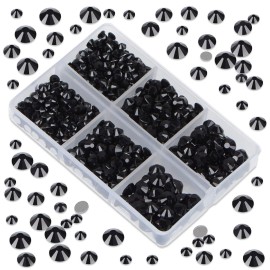 LPBeads 6000 Pieces Black Non Hotfix Rhinestones 6 Sizes Round Crystal Glass Flat Back Rhinestones with Tweezers and Picking Pen for Nail Art Crafts Clothes Bags DIY LPBeads 6000 Pieces Black Non Hotfix Rhinestones 6 Sizes Round Crystal Glass Flat Back Rhinestones with Tweezers and Picking Pen for Nail Art Crafts Clothes Bags DIY