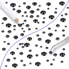 LPBeads 6000 Pieces Black Non Hotfix Rhinestones 6 Sizes Round Crystal Glass Flat Back Rhinestones with Tweezers and Picking Pen for Nail Art Crafts Clothes Bags DIY LPBeads 6000 Pieces Black Non Hotfix Rhinestones 6 Sizes Round Crystal Glass Flat Back Rhinestones with Tweezers and Picking Pen for Nail Art Crafts Clothes Bags DIY