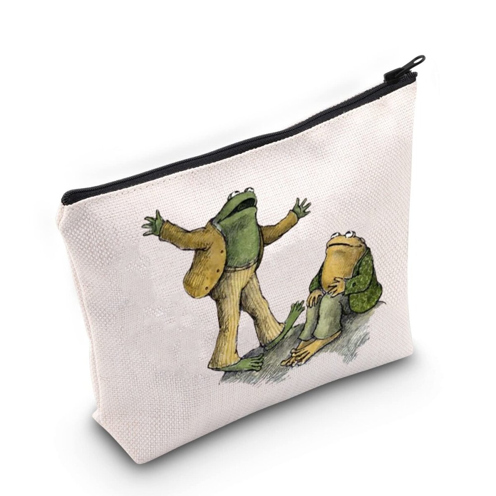 TOBGBE Frog Story Book Inspired Gift Best Friend Gift Frog Cottagecore Makeup Bag Funny Frog Cosmetic Bag Cottagecore Aesthetic Frog Gift (Look Frogs)