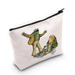 TOBGBE Frog Story Book Inspired Gift Best Friend Gift Frog Cottagecore Makeup Bag Funny Frog Cosmetic Bag Cottagecore Aesthetic Frog Gift (Look Frogs)