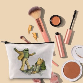 TOBGBE Frog Story Book Inspired Gift Best Friend Gift Frog Cottagecore Makeup Bag Funny Frog Cosmetic Bag Cottagecore Aesthetic Frog Gift (Look Frogs)