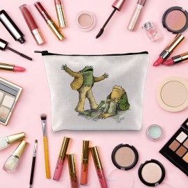 TOBGBE Frog Story Book Inspired Gift Best Friend Gift Frog Cottagecore Makeup Bag Funny Frog Cosmetic Bag Cottagecore Aesthetic Frog Gift (Look Frogs)