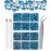 LPBeads 6000 Pieces Peacock Blue Zircon Non Hotfix Rhinestones 6 Sizes Round Crystal Glass Flat Back Rhinestones with Tweezers and Picking Pen for Nail Art Crafts Clothes Bags DIY