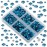 LPBeads 6000 Pieces Peacock Blue Zircon Non Hotfix Rhinestones 6 Sizes Round Crystal Glass Flat Back Rhinestones with Tweezers and Picking Pen for Nail Art Crafts Clothes Bags DIY
