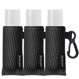 SIDESUGAR 3 PCS Lip Balm Sleeves Elastic Chapstick Holder Key Chain Tight-Knit Lip Gloss Holder Keychain - Black