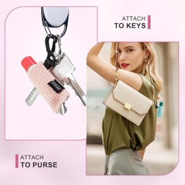 SIDESUGAR 3 PCS Lip Balm Sleeves Elastic Chapstick Holder Key Chain Tight-Knit Lip Gloss Holder Keychain - Black