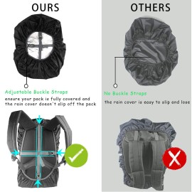 GUKOY Waterproof Backpack Rain Cover with Reflective Strap (18-70L), 2 Adjustable Anti Slip Cross Buckle Strap (M (for 26-40L backpack))