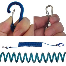 SIWRIOM Fishing Lanyard, Heavy Duty Coiled Lanyards Stainless Steel Wire Inside, Safety Rope Extension Cord Tether Retractable Fishing Accessories for Rods, Pliers, Boating, Paddles, Kayak