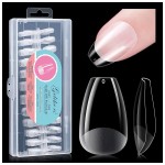 Gelike EC Short Coffin Nail Tips: Soft Gel False Nail Tips Full Cover for Nail Extension,Acrylic Nails Professional Clear Gelly Tips False Press on Preshaped PMMA,12 Sizes 240PCS