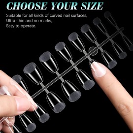 Gelike EC Short Coffin Nail Tips: Soft Gel False Nail Tips Full Cover for Nail Extension,Acrylic Nails Professional Clear Gelly Tips False Press on Preshaped PMMA,12 Sizes 240PCS Gelike EC Short Coffin Nail Tips: Soft Gel False Nail Tips Full Cover for Nail Extension,Acrylic Nails Professional Clear Gelly Tips False Press on Preshaped PMMA,12 Sizes 240PCS