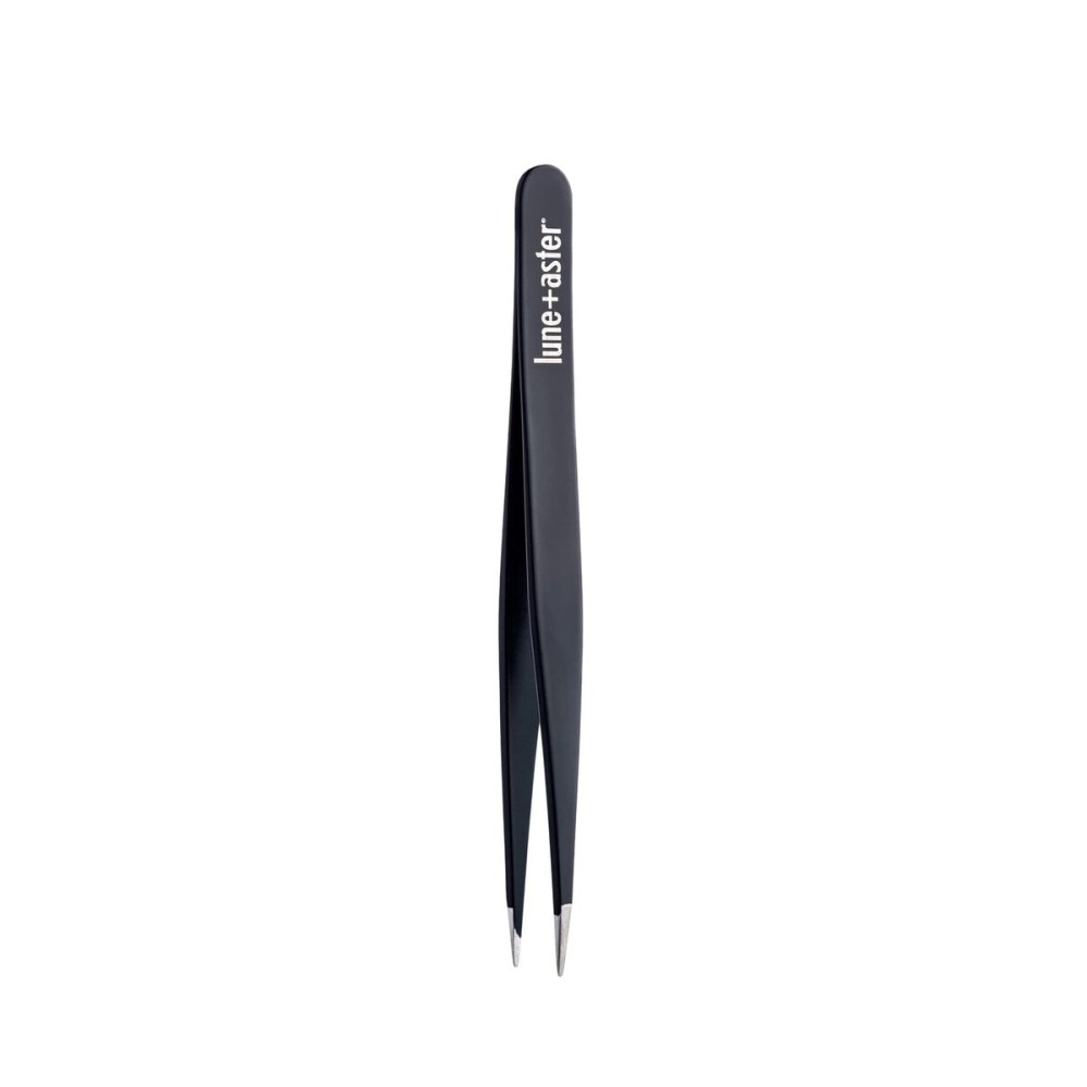 Lune+Aster Point Tweezer - Stainless steel point tweezer for at-home brow touch ups and removal of ingrown or baby-fine hairs.