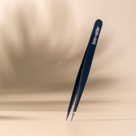Lune+Aster Point Tweezer - Stainless steel point tweezer for at-home brow touch ups and removal of ingrown or baby-fine hairs.