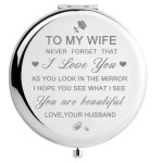 Peayale Gifts for Wife from Husband,Gift to My Wife Gifts for Women Who Have Everything Personalized Compact Mirror (Love My Wife)