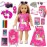 ZQDOLL American 18 Inch Doll Clothes and Accessories Travel Luggage Play Set Including 18 Inch Doll Clothes Travel Suitcase Travel Pillow and Eye Mask(NO Dolls)