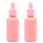 2 Pcs 30ml Pink Glass Dropper Bottles Empty Refillable Essential Oil Dropper Bottles Makeup Cosmetic Sample Storage Containers with Glass Dropper for Essential Oils Perfume Aromatherapy Liquid
