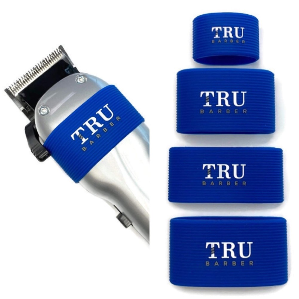 TRU BARBER Clipper Bands 4 PCS Sleeve for Barbers, Non-Slip, Heat Resistant Barber Tools (Blue) TRU BARBER Clipper Bands 4 PCS Sleeve for Barbers, Non-Slip, Heat Resistant Barber Tools (Blue)