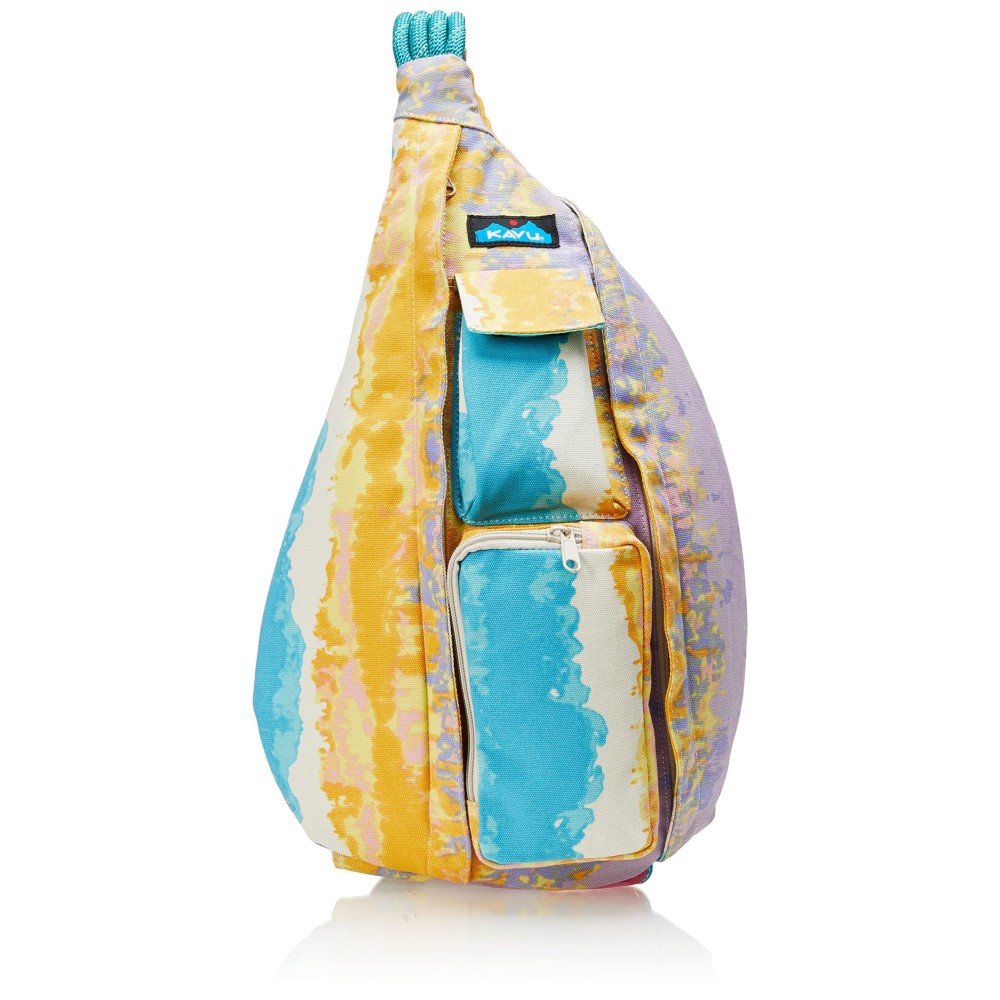 KAVU Original Rope Bag Sling Pack with Adjustable Rope Shoulder Strap, Beach Tie Dye