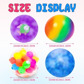Stress Balls Set, Squishy Stress Ball, 4 Pack Squeeze Ball for Adults, Squeeze Ball for Adults Stress Relieve, Stress Relieve, Increase Entertainment
