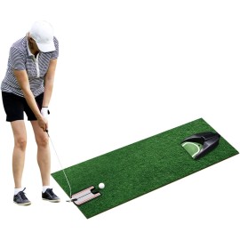 Shu-Ran Golf Putting Alignment Mirror with Putting Cup Combo, Portable Putting Training Aids, Practice Putting Trainer with Hole Cup Set, Mirror Size 12L x 6W