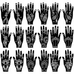 Kotbs 18 Sheets Temporary Tattoo Stencils, Indian Arabian Henna Tattoo Stencils, Glitter Airbrush Tattoo Stickers for Women Boys Girls Hand Body Art