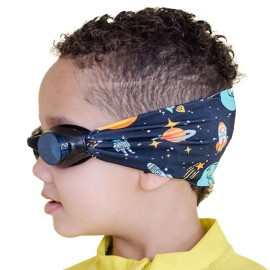 Splash Place Swim Goggles with Fabric Strap - GALACTIC EXPLORER | Fun, Fashionable, Comfortable - Adult & Kids Swim Goggles - Won\'t Pull Your Hair - High Visibility Anti-Fog Lenses