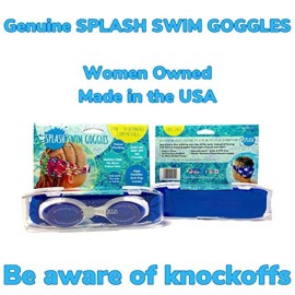 Splash Place Swim Goggles with Fabric Strap - GALACTIC EXPLORER | Fun, Fashionable, Comfortable - Adult & Kids Swim Goggles - Won\'t Pull Your Hair - High Visibility Anti-Fog Lenses