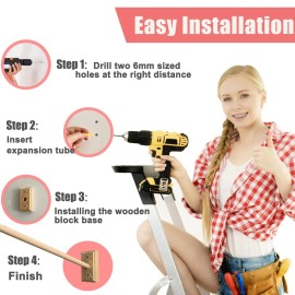 Crib Mobile Wooden Arm, Wall Mounted Suitable for All Cribs 100% Natural Larch Hanger Nusery Decor Baby Room Safe Holder(Mobile is not Included