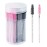 G2PLUS 100PCS Eyelash Brush, Ajustable Disposable Mascara Wands, Crystal Lash Spoolie, Eyebrow Spoolie Brush with Container for Makeup, Eyelash Extensions (Black+Pink)