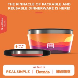 HYDAWAY 1-Quart Collapsible Insulated Bowl with Lid - BPA-Free, Leak-Resistant, Space-Saving Camp Bowl - Ideal for Hiking, Travel & Outdoor Meals