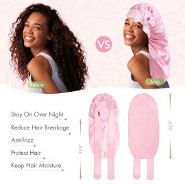 BONNET QUEEN Silk Bonnet for Sleeping Satin Bonnet Braid Bonnet Hair Bonnet for Long Hair Pink Bonnet with Tie Band for Women Curly Hair Locs Weaves BONNET QUEEN Silk Bonnet for Sleeping Satin Bonnet Braid Bonnet Hair Bonnet for Long Hair Pink Bonnet with Tie Band for Women Curly Hair Locs Weaves