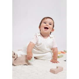 Stellou & Friends 100% Organic Cotton Baby Sleep Sack - Warm & Cozy Baby Wearable Blanket - Newborn to Infant - Unisex - White - One Size