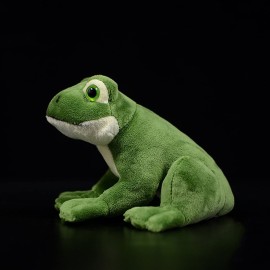 ZHONGXIN MADE Simulation Frog Plush Toy - 6.3 Lifelike Green Frog Stuffed Animals Reptilian Plushie Toys, Super Soft Plush Dolls for Kids Stuffed Toys, Gifts for Kids