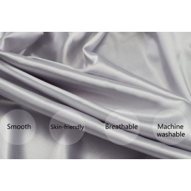 Satin Bassinet Sheet Set 2 Pack Ultra Soft Silk Fit for Rectangle, Hourglass, Oval Bassinet Mattress Protect for Baby Hair and Skin Cradle or Bassinet Sheets, Lt Grey & Pink