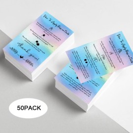 MAOSH Press-On Nail Application Instructions Cards, Aftercare Instructions Cards, 50 Pack 2 x 3.5\'\' inch Business Card Size, DIY Press-On Nail Kit, White (0406038)