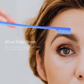 3 Pieces Styling Brush Set - Bristle Teasing Brush, Dual Edge Slicking Brush, Sturdy Parting Comb for Hair Styling, Brushing, and Combing (Blue)