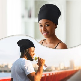 Eurzom 4 Pieces Unisex Stocking Dreadlock Caps Dreadlock Accessories Short Hair Dreads Head Wrap Sleep Bonnet for Men Women Black