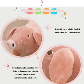 CHELEI2019 15.7 Pink Pig Stuffed Animal,Piggy Plush Toy Hugging Pillow for Kids