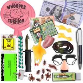 DEANCO Prank Kit-Joke Box-Ultimate Gift Set-Practical Jokes-Party Favors -40 pcs - Boys Toys Age 8-10 - April Fools Pranks