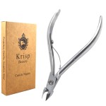 Cuticle Trimmer - Professional Nail Cuticle Nippers Cuticle Remover Cuticle Cutter Scissors Sharp Blades 3/4 Jaw Clippers Stainless Steel Manicure Pedicure Tools Fingernails Toenails by Krisp Beauty