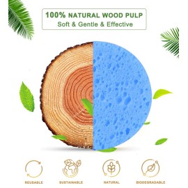 50-Count Compressed Facial Sponges for Daily Cleansing and Gentle Exfoliating, 100% Natural Cellulose Spa Sponge Perfect for Removing Dead Skin, Dirt and Makeup - Blue 50-Count Compressed Facial Sponges for Daily Cleansing and Gentle Exfoliating, 100% Natural Cellulose Spa Sponge Perfect for Removing Dead Skin, Dirt and Makeup - Blue