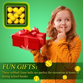 Minatee 12 Pieces Mini Softball Stress Balls, Baseball Foam Sports Balls Small Squeeze Anxiety Bulk Toy Ball for Kids Baseball Birthday Party, School Carnival Party Supplies