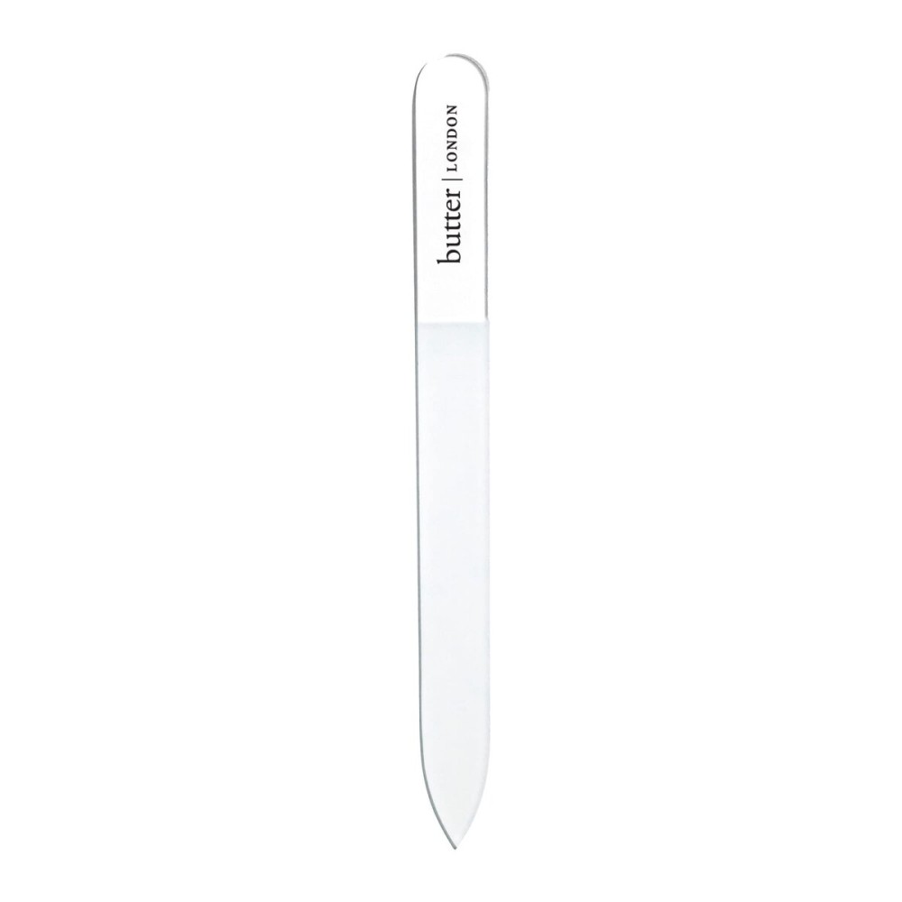 butter LONDON Signature Glass Nail File, Laser-Etched Grind Surface, Reusable, Prevents Breakage and Splitting, 1 ct.